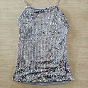 Weissman NWOT adult medium silver sequin dance costume jazz tap solo